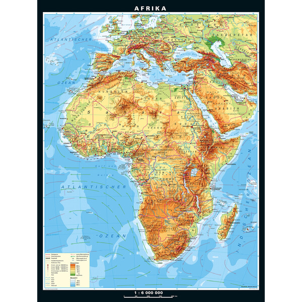 PONS Carta continentale Africa fisica (157 x 206 cm)