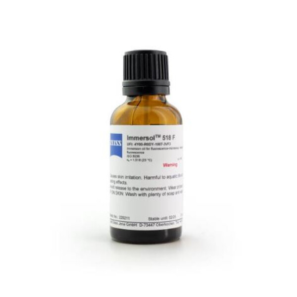 ZEISS Olio per immersione Immersol 518 F senza fluorescenza, oliatore 20 ml
