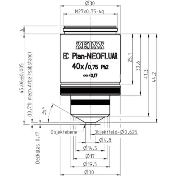 ZEISS Obiettivo EC Plan-Neofluar, Ph2, 40x/0,75, wd=0,71