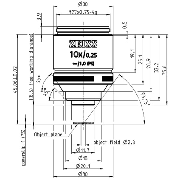 ZEISS Obiettivo LD A-Plan 10x/0,25 wd=8,5mm