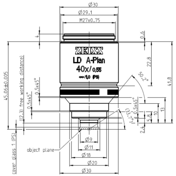 ZEISS Obiettivo LD A-Plan 40x/0,55 wd=2,3mm
