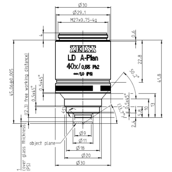 ZEISS Obiettivo LD A-Plan 40x/0,55 Ph2 wd=2,3mm