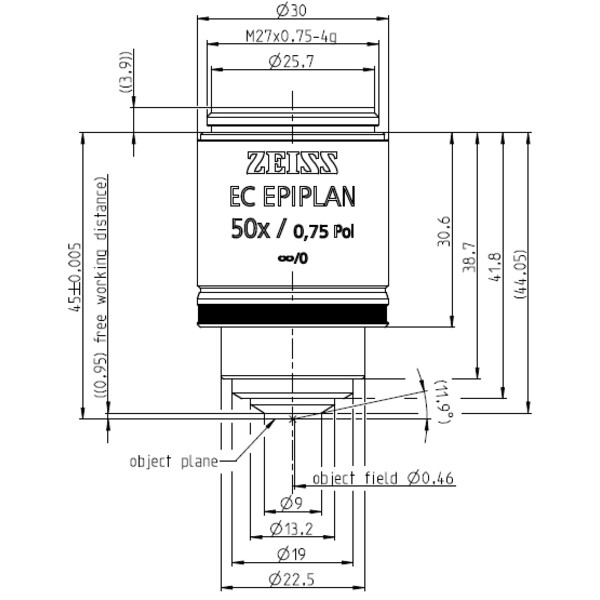 ZEISS Obiettivo EC Epiplan 50x/0,75 polo wd=1,0mm
