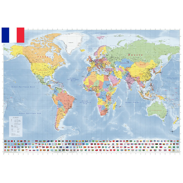 Mappemonde GeoMetro politique (140 x 100 cm)