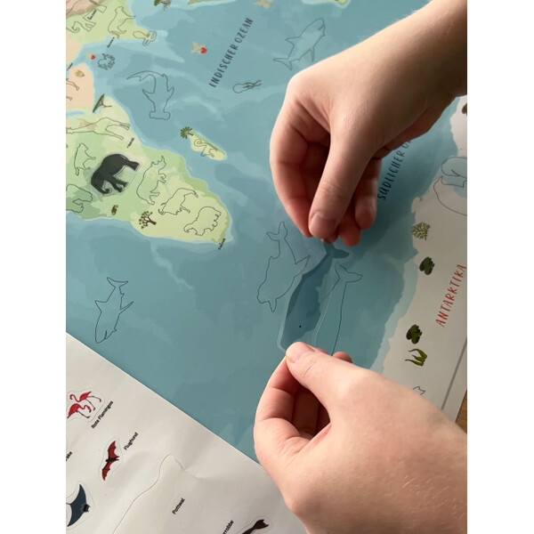 GeoMetro Mappa per Bambini Il mondo degli animali (84 x 60 cm)