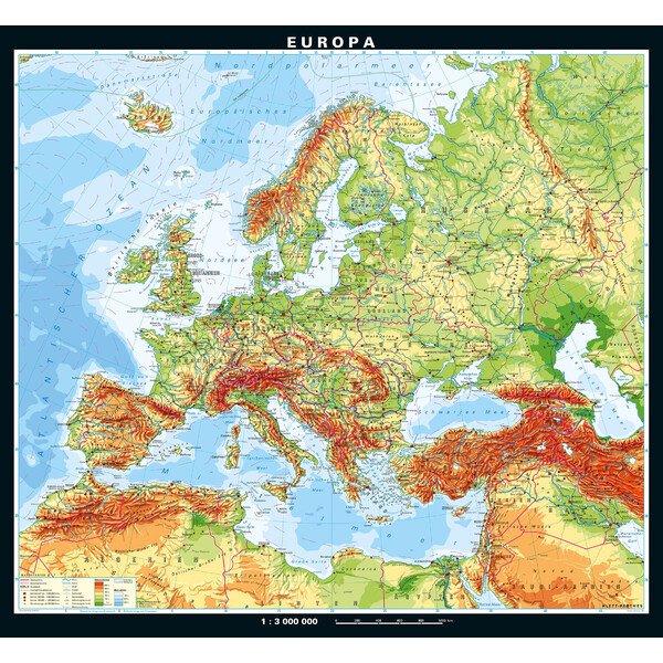 PONS Carta continentale Europa fisica (208 x 189 cm)