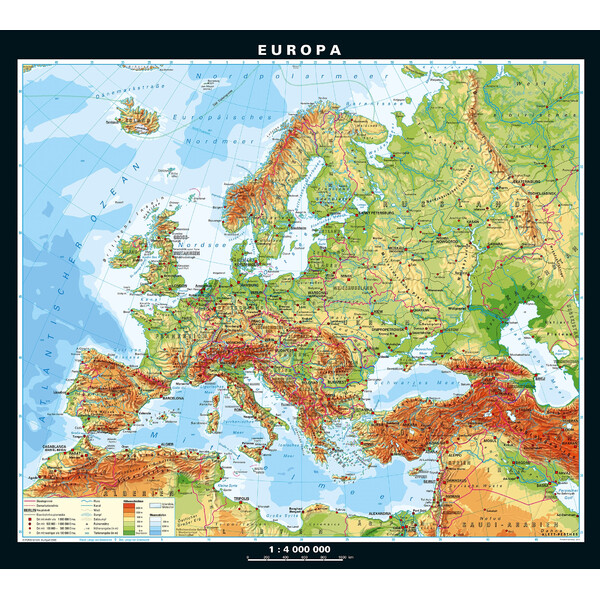 PONS Carta continentale Europa fisica e politica (158 x 142 cm)