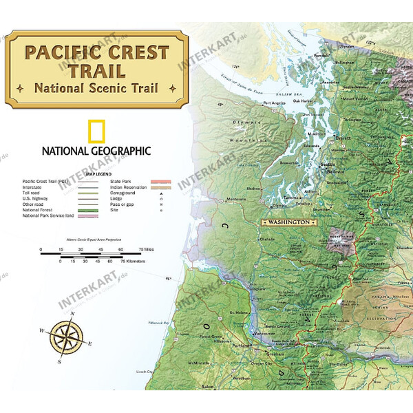 National Geographic Mappa Regionale Pacific Crest Trail (46 x 122 cm)