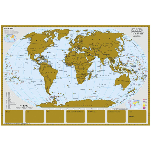 Stiefel Mappa del Mondo Scratchmap (95 x 66 cm)