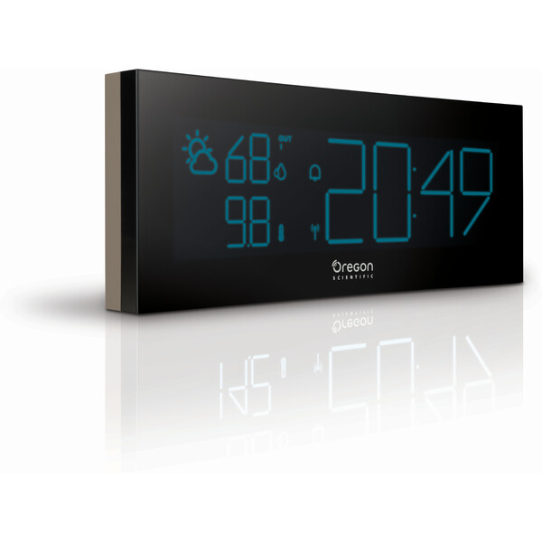 Oregon Scientific Prysma Chrome Funkuhr mit Thermometer BAR 292 Grau (Fast neuwertig)