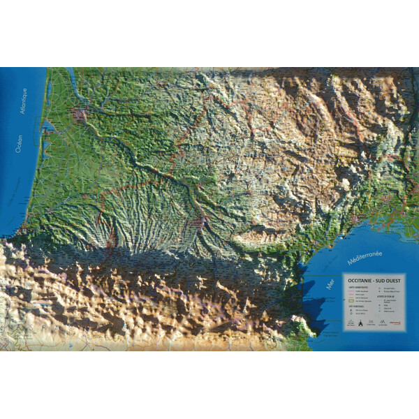 3Dmap Mappa Regionale Occitanie - Sud Ouest