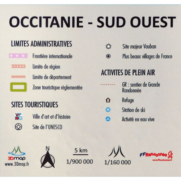 3Dmap Mappa Regionale Occitanie - Sud Ouest
