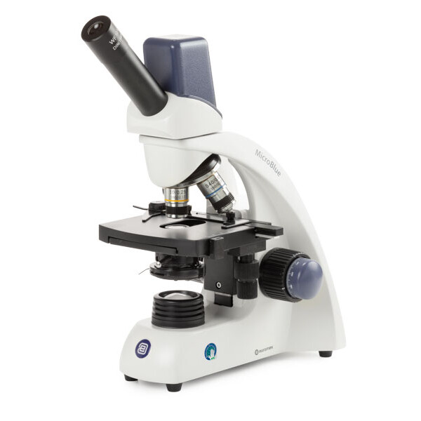 Euromex Microscopio MB.1655-5, mono, DIN 160, achro, 40x-600x, 10x/18, Dl, digital, Akku, LED, 1W