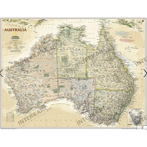 National Geographic Carta continentale Australien (77 x 69 cm)