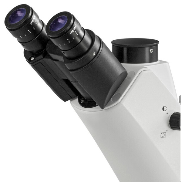 Kern Microscopio invertito OCM 167, FL, PH, trino, Condensatore fisso Abbe N.A. 0,3, 10x-40x, Al, Dl, LED 5W