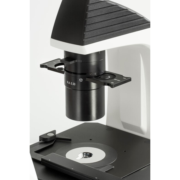 Kern Microscopio invertito OCM 168, FL, PH, trino, condensatore fisso Abbe N.A. 0,3, 10x-40x, LED 5W, Al/Dl