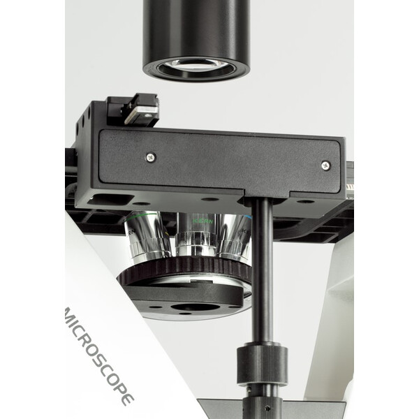 Kern Microscopio invertito OCM 168, FL, PH, trino, condensatore fisso Abbe N.A. 0,3, 10x-40x, LED 5W, Al/Dl