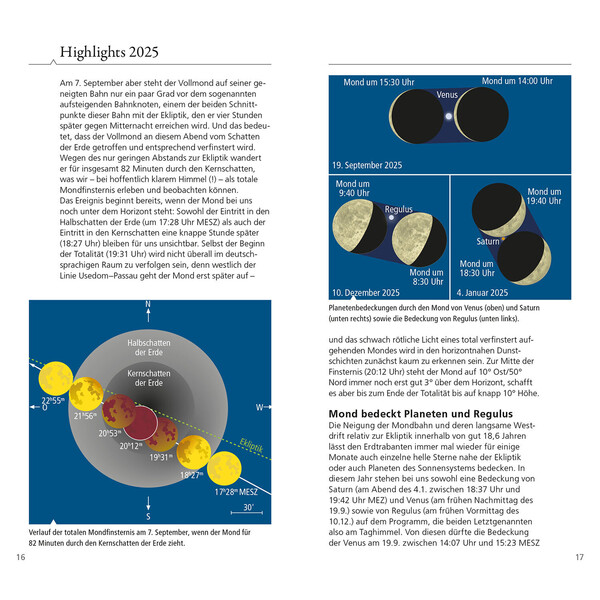 Kosmos Verlag Annuario Was tut sich am Himmel 2025