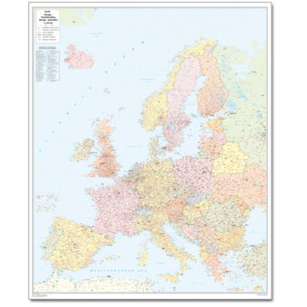 Bacher Verlag Carta dei codici postali - Europa, grande