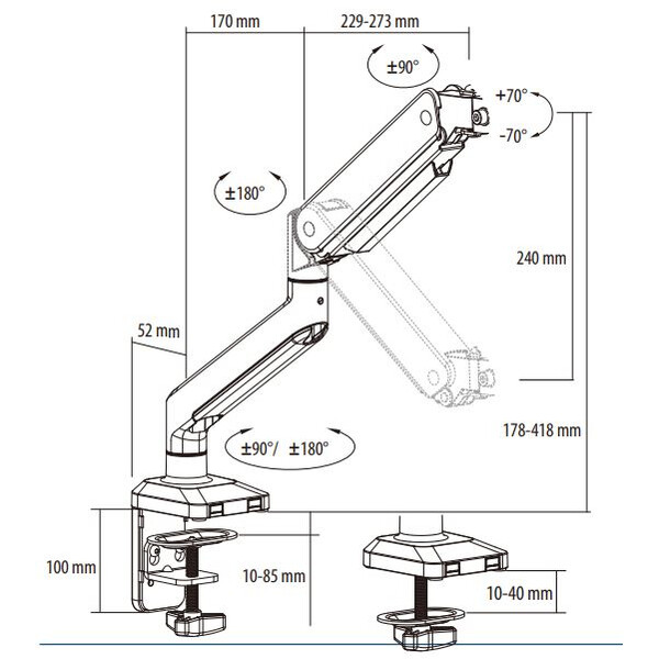 Euromex Stativ industriali Cavalletto NexiusZoom NZ.9047, braccio articolato