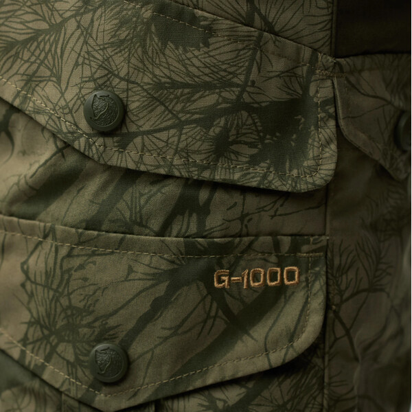 Fjällräven Pantaloni da caccia Barents Pro M, 626-662 Green Camo-Deep Forest, 50