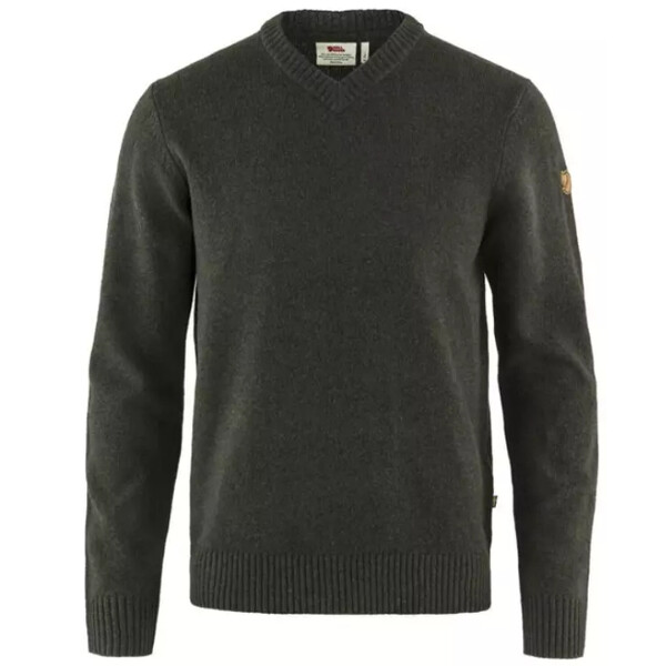 Fjällräven Maglione Övik con scollo a V M, 633 Dark Olive, taglia S