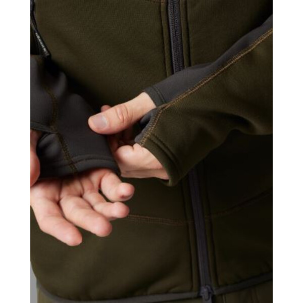 Härkila Felpa con cappuccio Deer Stalker, verde salice/marrone ombra taglia XXL