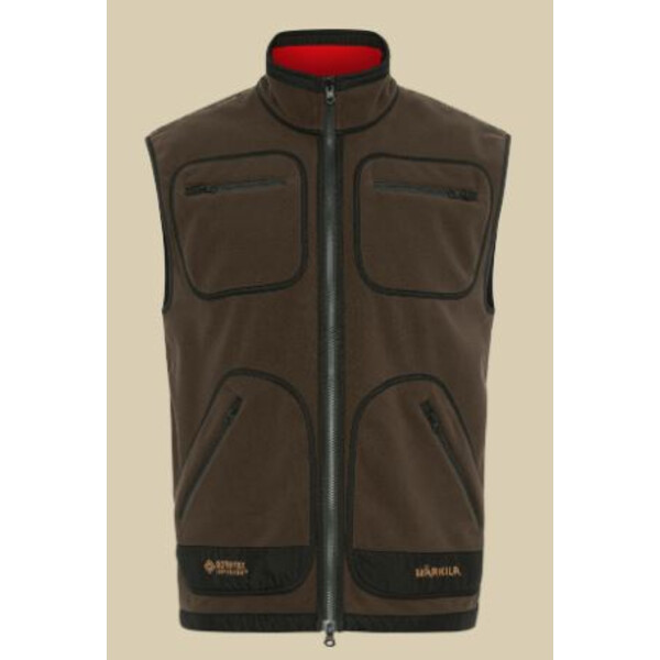 Härkila Gilet in pile Kamko, marrone/rosso taglia L