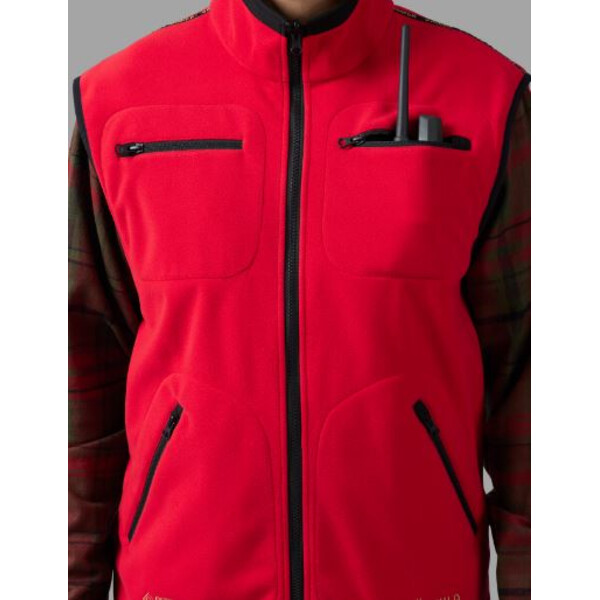 Härkila Gilet in pile Kamko, marrone/rosso taglia L