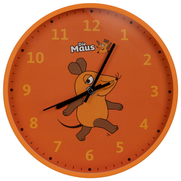DieMaus Orologio da parete per bambini arancione