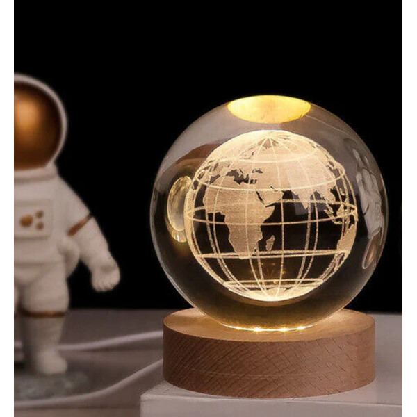 Creative Lighting Sfera di cristallo luminosa Terra