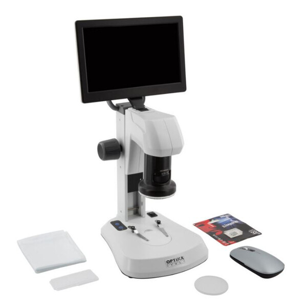 Optika, Microscopio, SFX-85V, Zoom digitale, monitor da 9", 8x-54x, LED, Luce trasmessa e riflessa