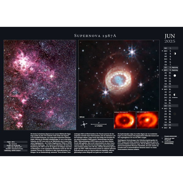 Astronomie-Verlag Calendario Weltraum-Kalender 2025