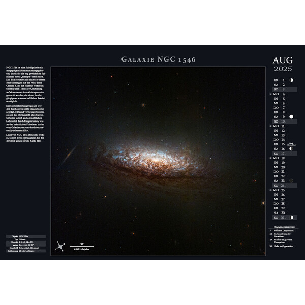 Astronomie-Verlag Calendario Weltraum-Kalender 2025