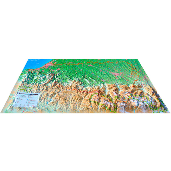 3Dmap Mappa Regionale Pyrénées-Atlantiques (61cm x 41cm)