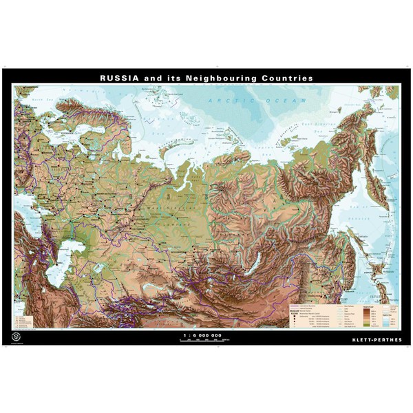 Klett-Perthes Verlag Mappa Russia e paesi confinanti, fisica/politica