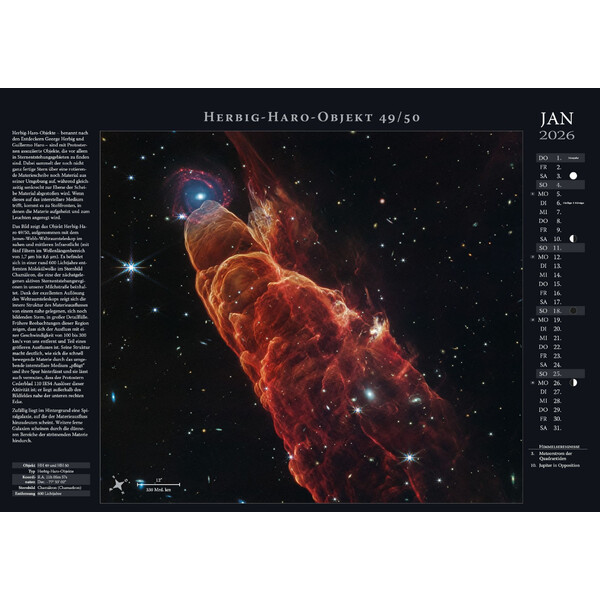 Astronomie-Verlag Calendario Weltraum-Kalender 2026