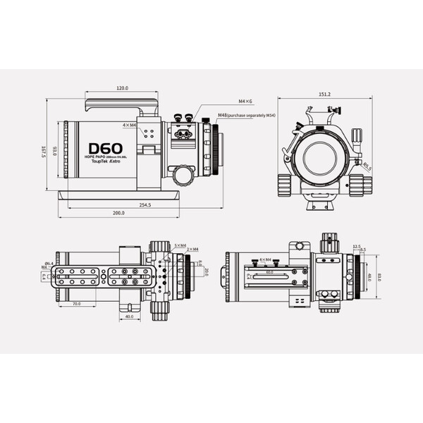 ToupTek Rifrattore Apocromatico HOPE D60 60/280 f/4.66