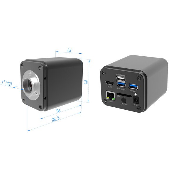 ToupTek Fotocamera ToupCam X8CAM4K 16MPA, a colori, CMOS, 1/1,1", 2,4 µm, 60 fps, 16 MP, HDMI/LAN/USB