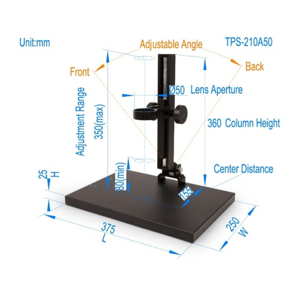 ToupTek Microscopio Zoom-Objektiv Set TZM0880D, Zoom 0.8-8x, 1x C-mount, inkl. Polarisations-Ringlicht