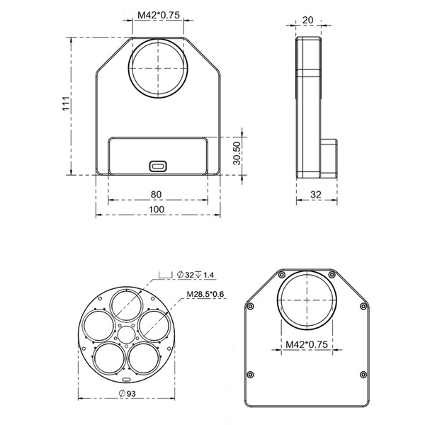 iOptron Ruota portafiltri iEFW 5x 1,25"