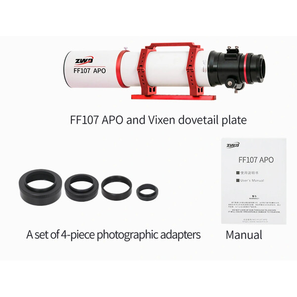 ZWO Rifrattore Apocromatico AP 107/749 FF107