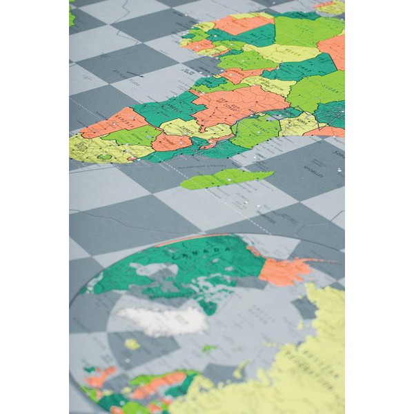 The Future Mapping Company Mappa del Mondo Planisfero Colour Map verde-rosso-arancione-blu, magnetico