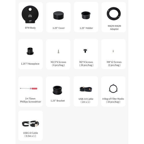 ZWO Ruota portafiltri EFW 8x 1,25"