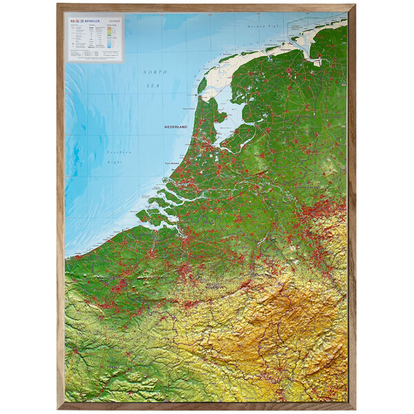 Georelief Mappa Regionale Benelux (57 x 77 cm)