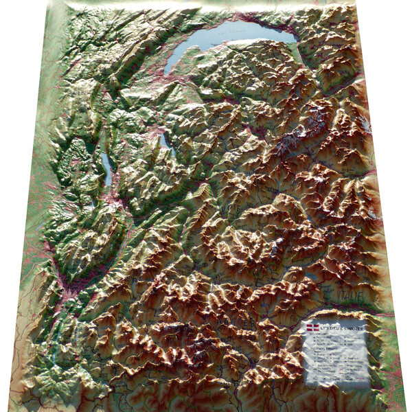 3Dmap Mappa Regionale Les deux Savoies (61 x 41 cm)