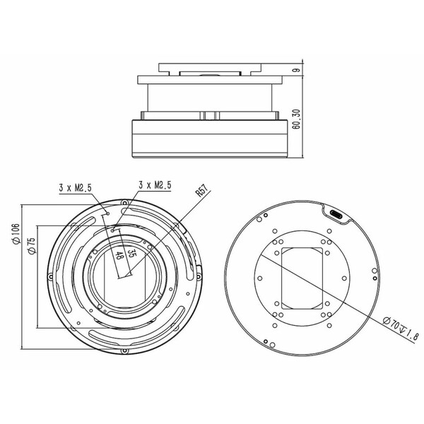 Wanderer Astro Ruota portafiltri Cube per Celestron RASA 1100 e 3600