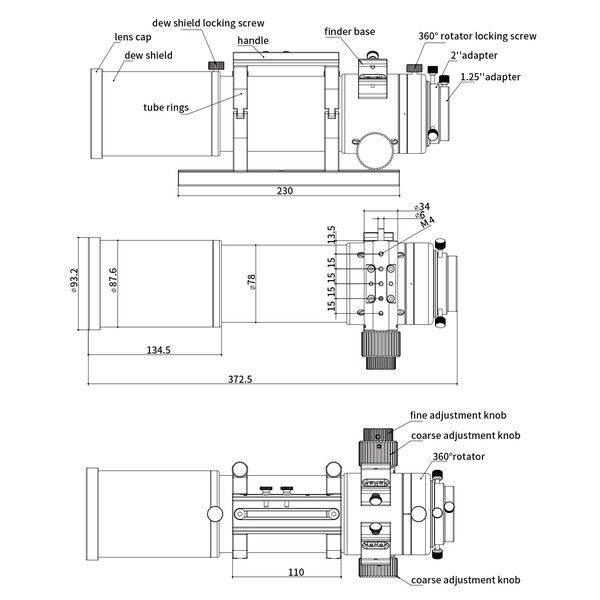 ZWO Rifrattore Apocromatico AP 70/490 FF70