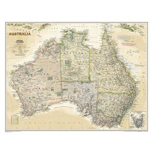 National Geographic Mappa Continentale Carta antica dell'Australia