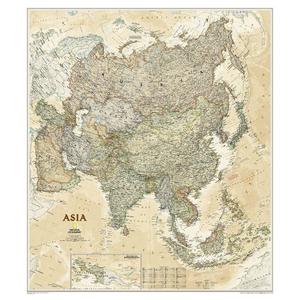 National Geographic Mappa Continentale Carta antica dell'Asia
